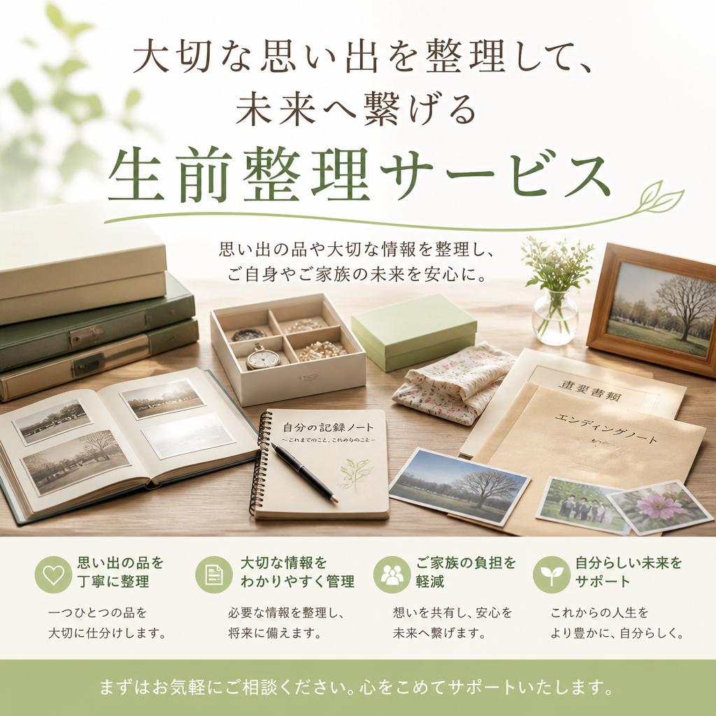 大切な思い出を整理して、未来へ繋げる生前整理サービス