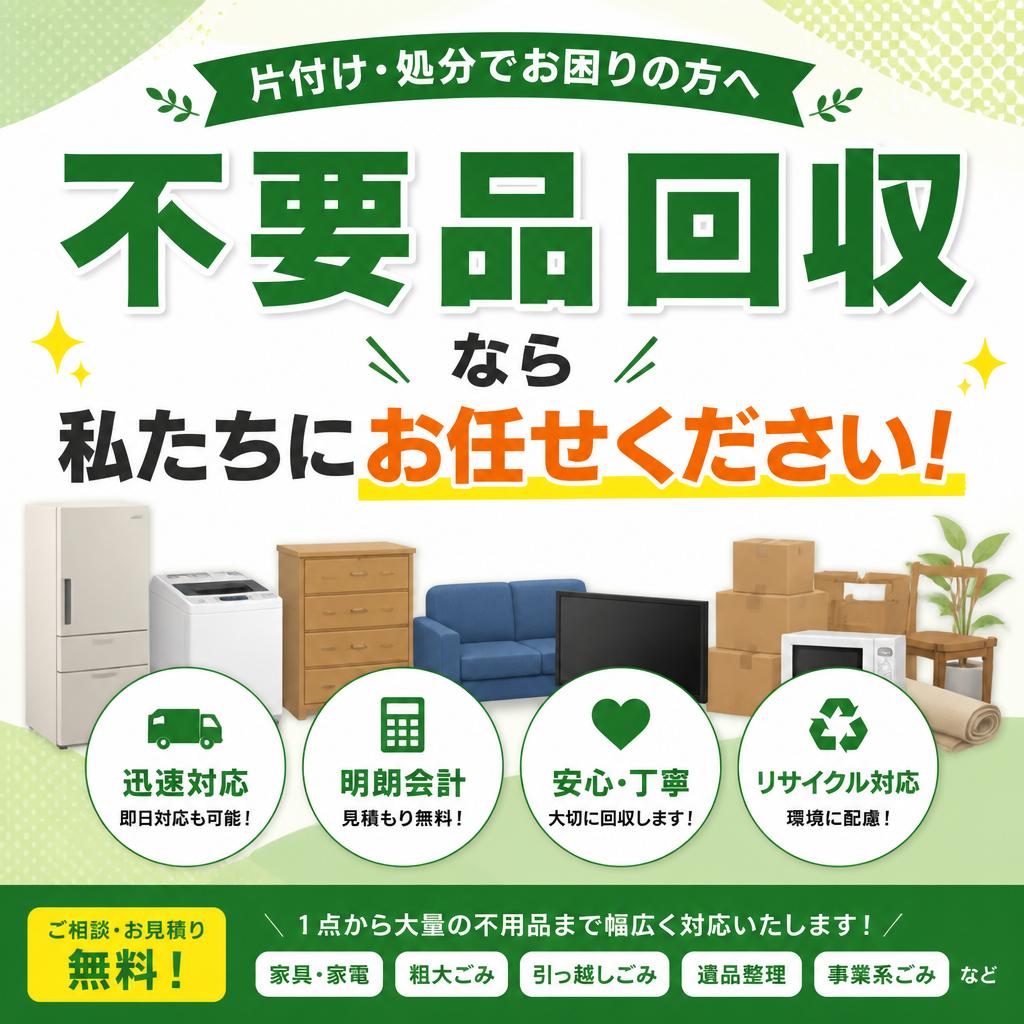 不要品回収なら私たちにお任せください！
