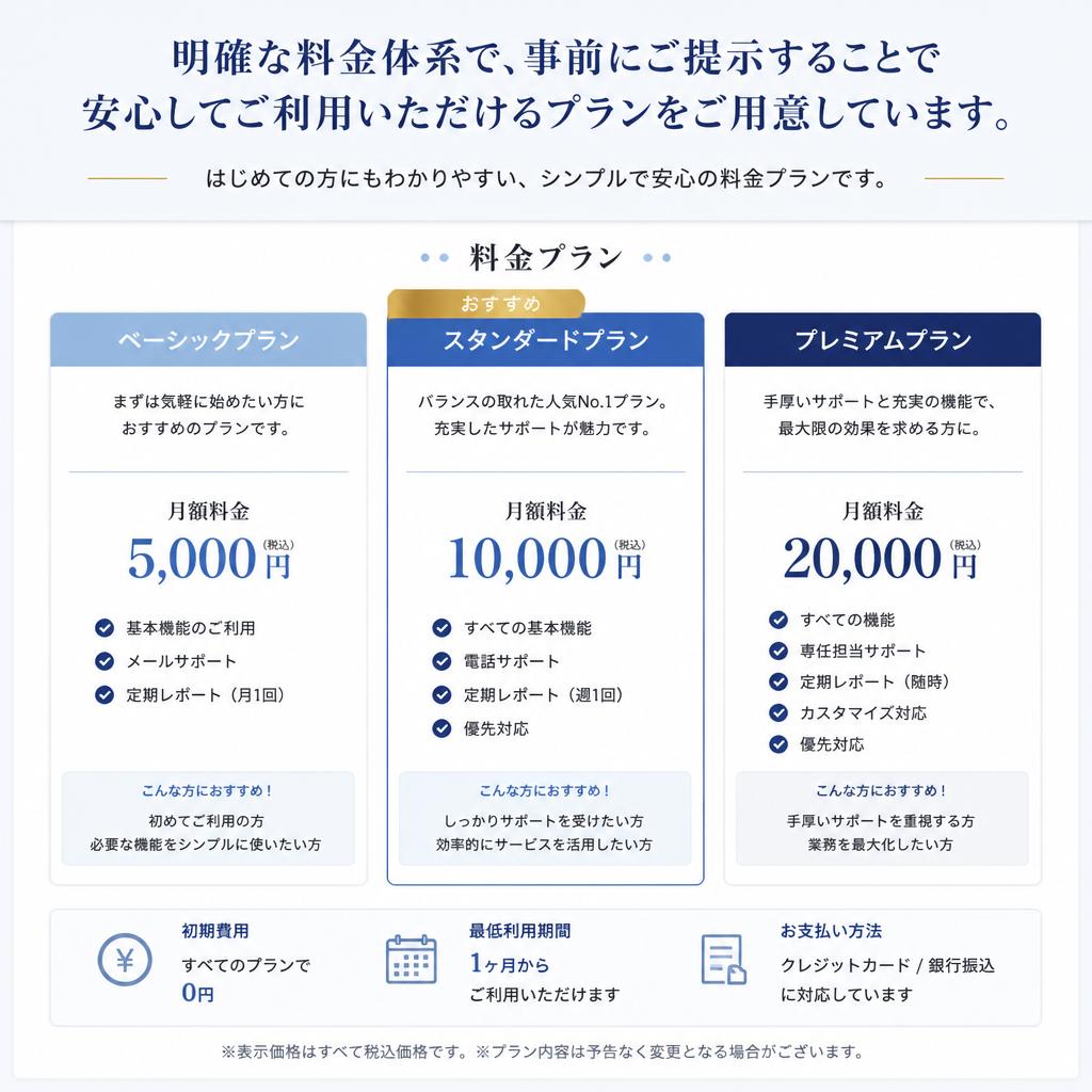 料金プランのご案内