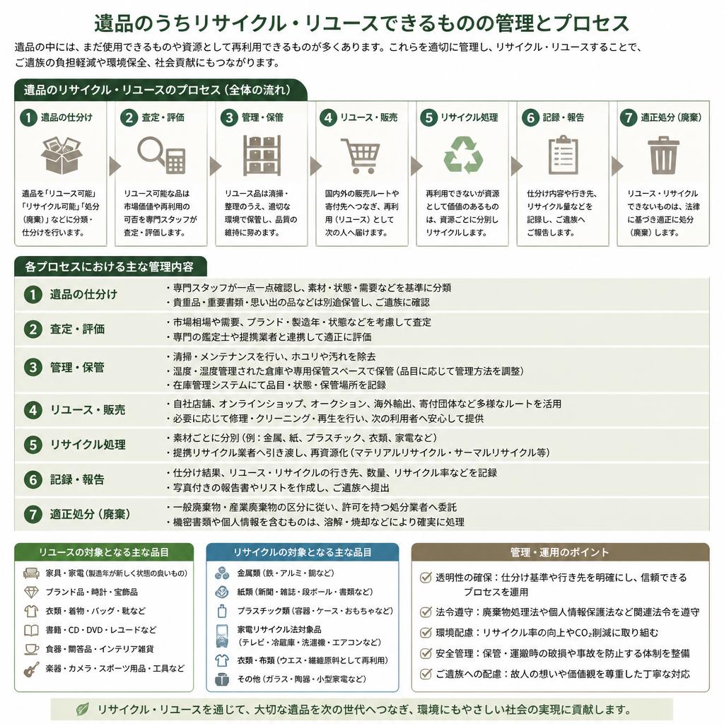 整理後の物品の取り扱い