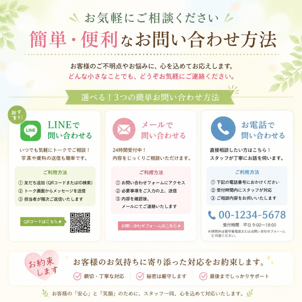 今すぐお問い合わせを！
