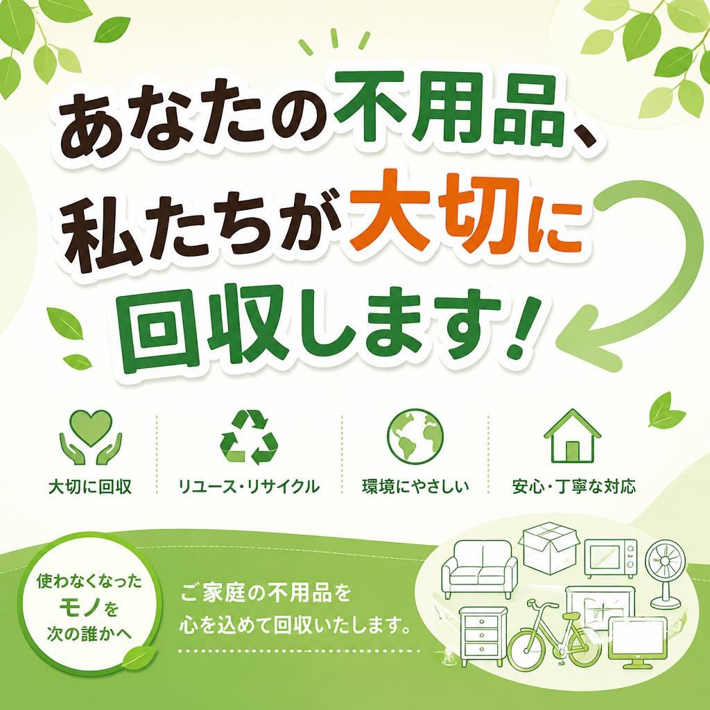 あなたの不要品、私たちが大切に回収します！
