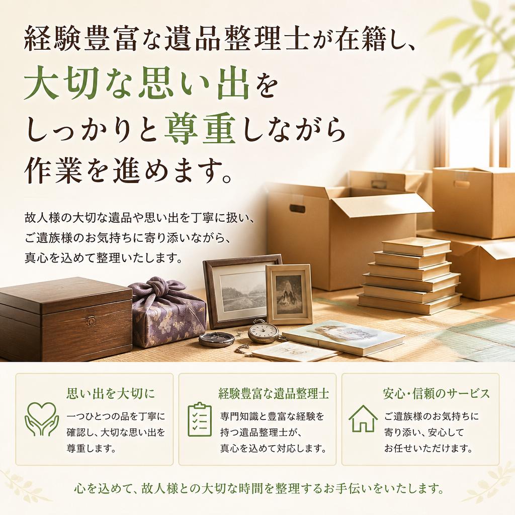 遺品整理のプロが丁寧にサポート