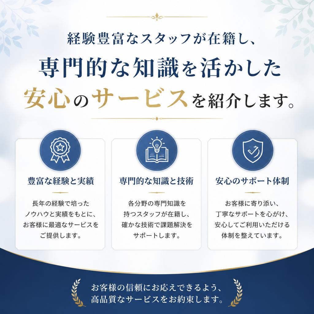 専門知識を持つスタッフ - 丁寧な対応