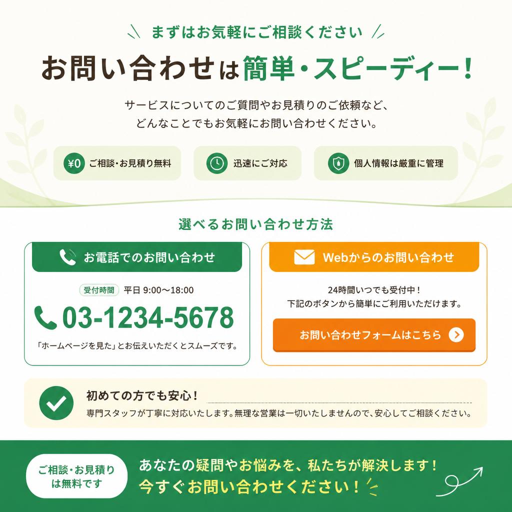 今すぐお問い合わせを！