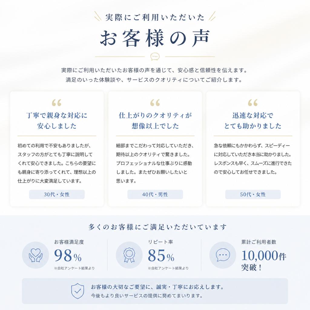 お客様の声を紹介！