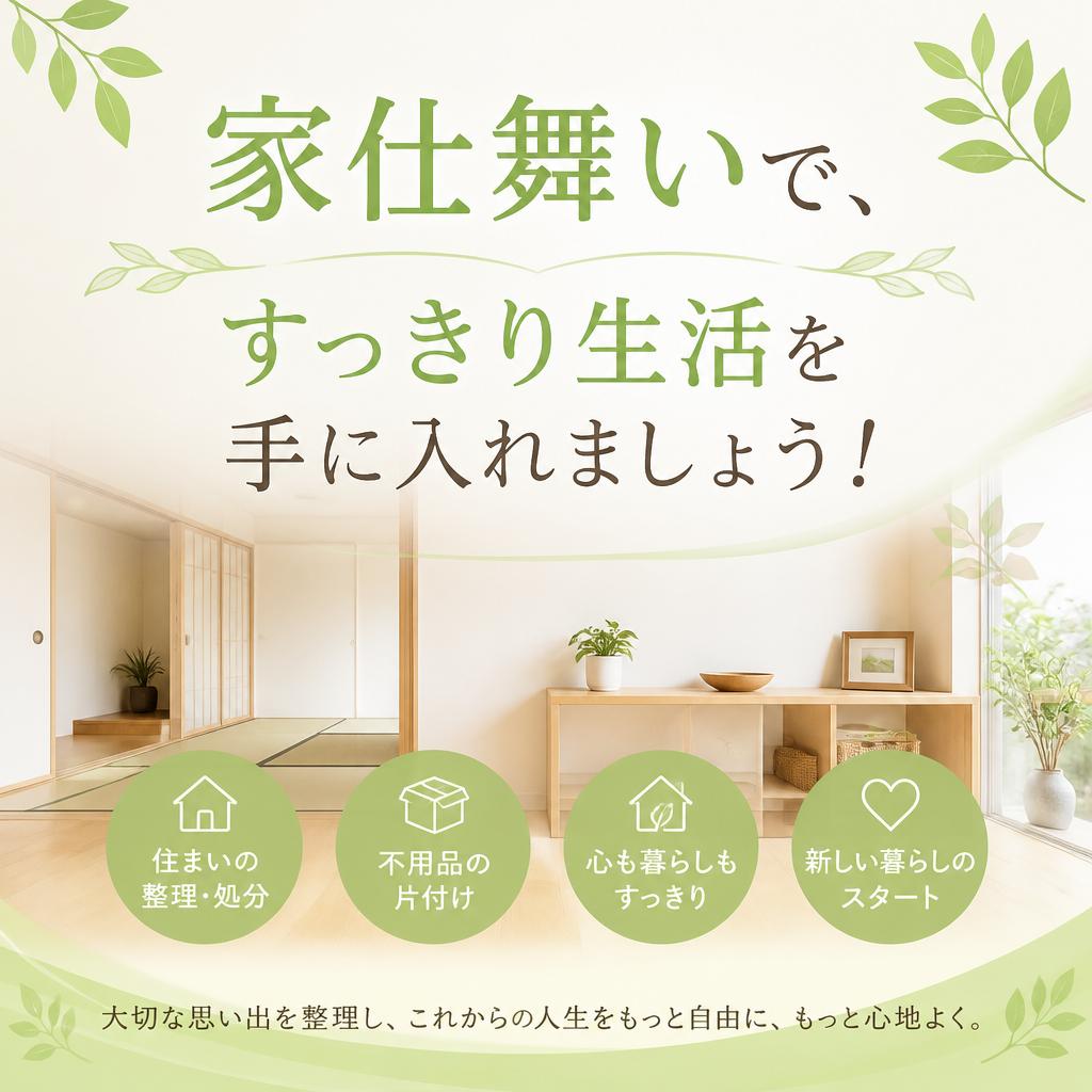 家仕舞いで、すっきり生活を手に入れましょう！