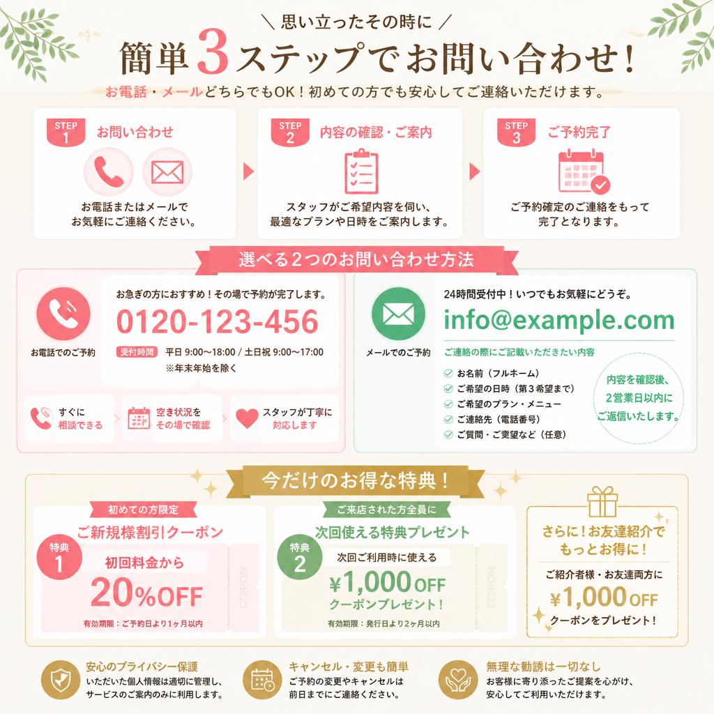 今すぐお問い合わせを！