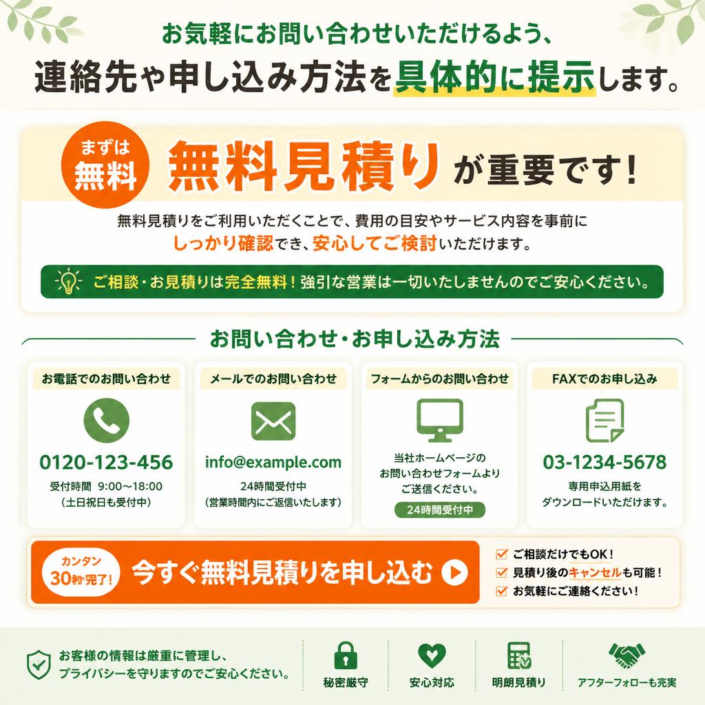 7. お問い合わせ・無料見積りのお誘い