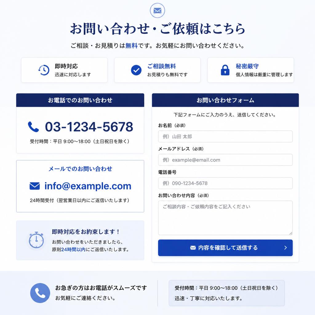 お問い合わせ・ご依頼の流れ