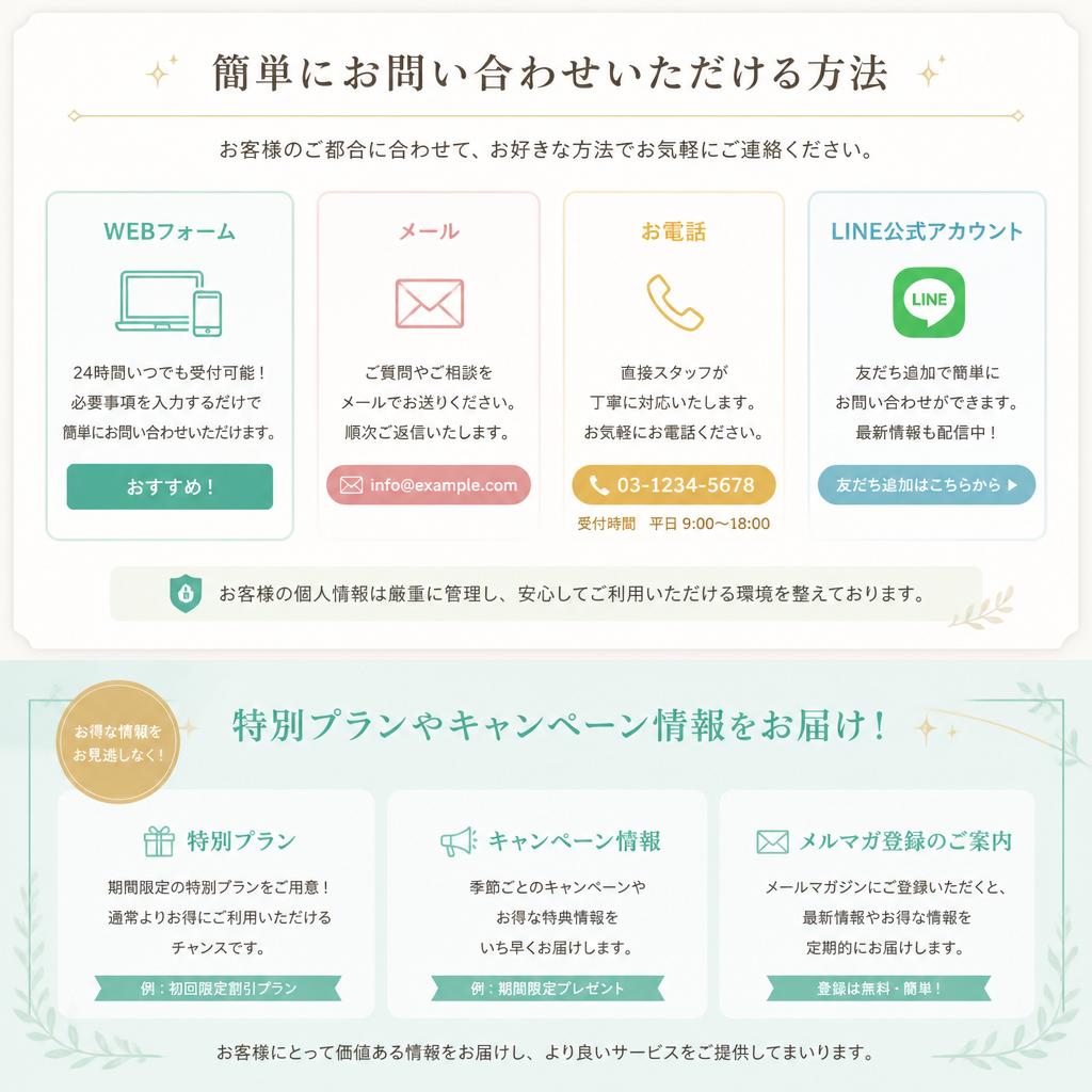 今すぐお問い合わせを！