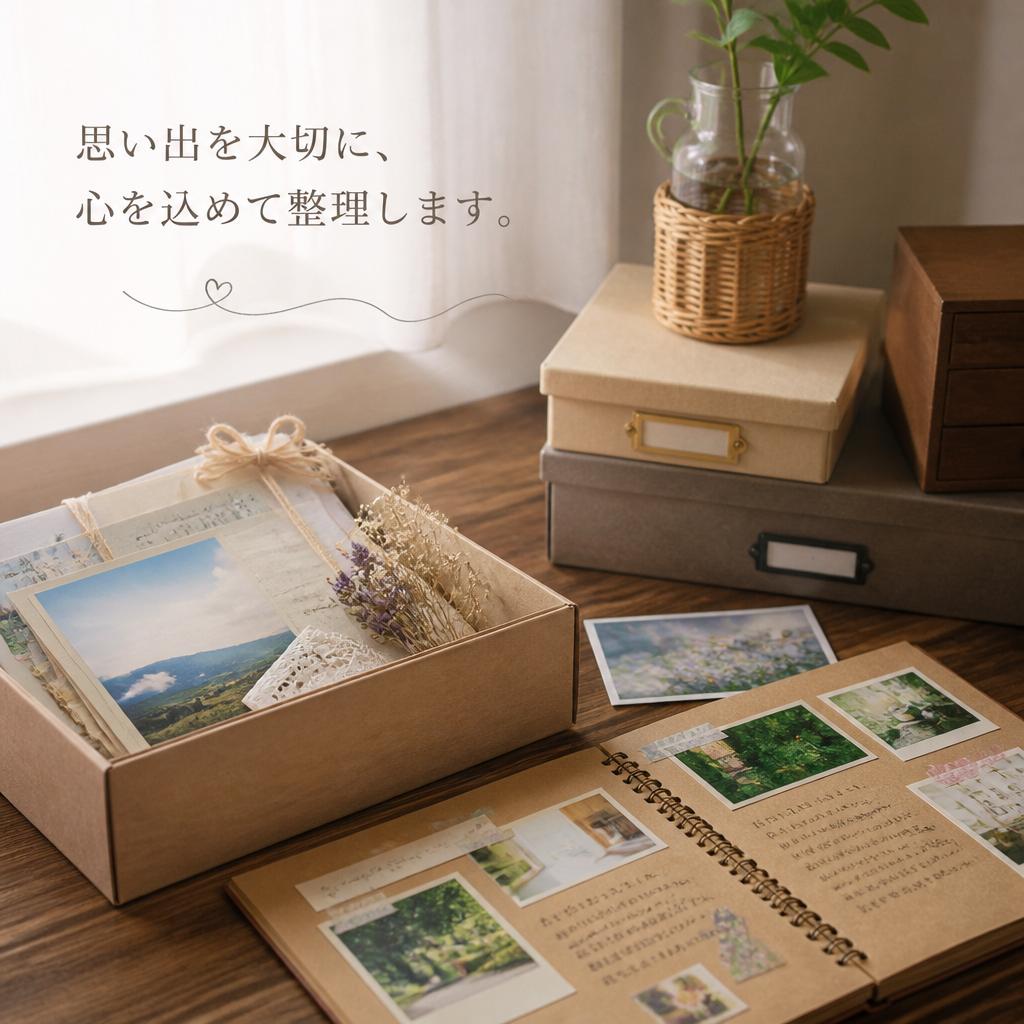 思い出を大切に、心を込めて整理します。