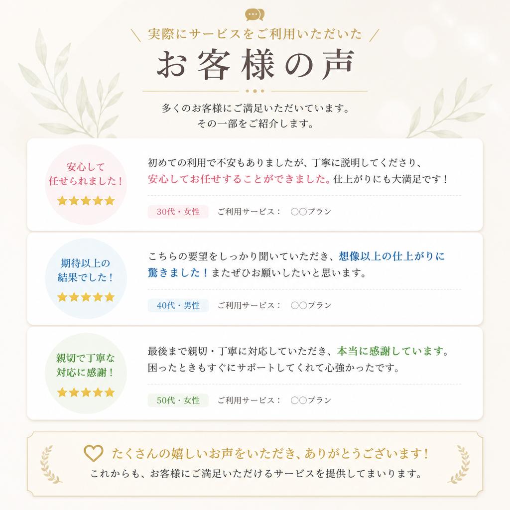 お客様の体験談