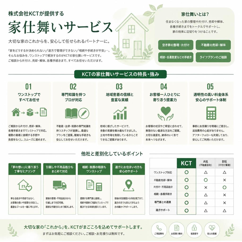 KCTの家仕舞いサービスの特長