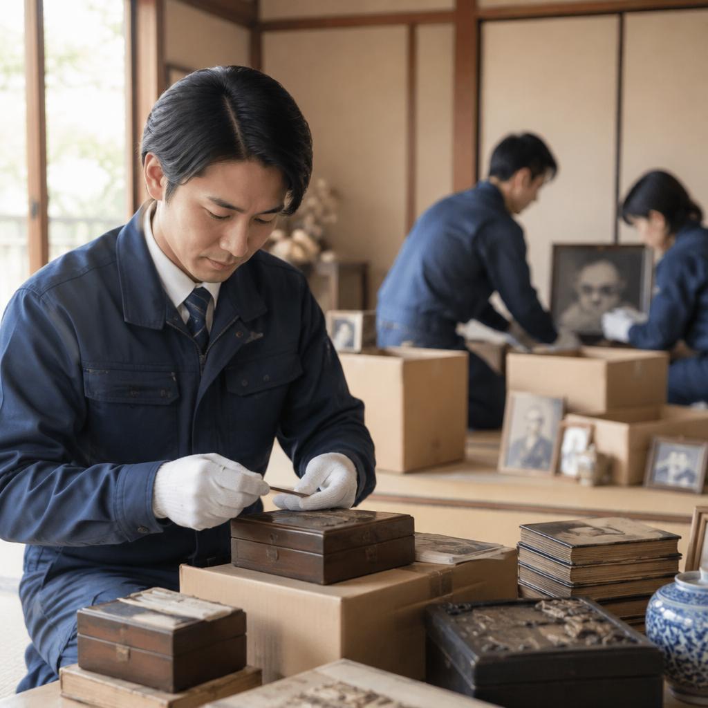 遺品整理・家仕舞いを、心に寄り添う確かな手で。大切な品を丁寧に見極め、整理から回収・買取まで一貫してサポートします。
